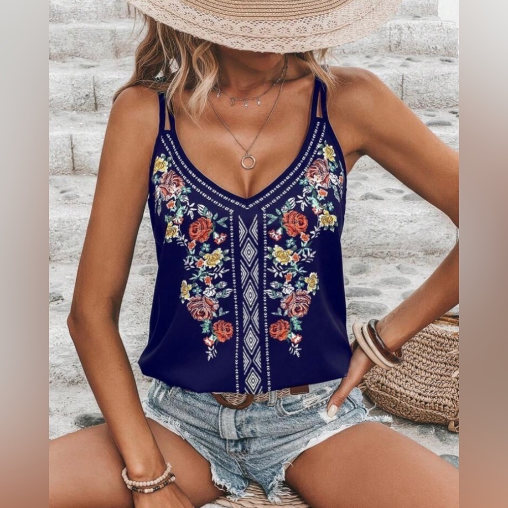 Floral Print Cami Top NWOT